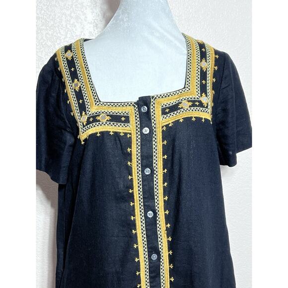 Madewell Mini Womens Dress S Moroccan Embroidered Square Neck Boho Ethnic chic - Picture 3 of 8